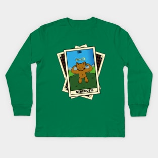 TAROT CARDS DECK | STRENGTH. | FORTUNE CAT Kids Long Sleeve T-Shirt